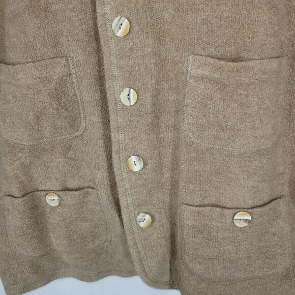 Vintage Chicos Sweater Womens Sz Large Beige Button Up Long Sleeve Grandma Warm - Picture 10 of 15